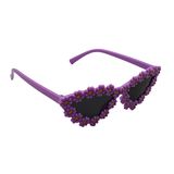 Óculos De Sol Infantil Triangular Com Flor Moda Blogueirinha Fofinho