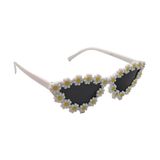 Óculos De Sol Infantil Triangular Com Flor Moda Blogueirinha Fofinho