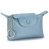 Bolsa De Moedas De Couro Fuerxy Com Chaveiro Para Mulheres Azul