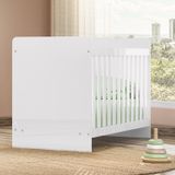 Berço Mini Cama Em Mdf Grade Fixa Labirinto Branco