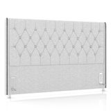 Cabeceira Cama Box Casal 140cm Florenza P02 Linho Cinza Claro - Mpozenato
