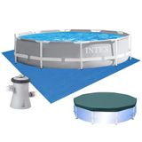 Piscina Intex 4.485 Litros Estrutural Prism Cinza Capa Bomba 110v e Forro