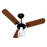 Ventilador De Teto New Maxi Ventura 110v Preto Amadeirado Com 3 Pás Função Inverter E 3 Velocidades