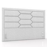 Cabeceira Cama Box Casal 140cm Texas P02 Linho Cinza Claro - Mpozenato