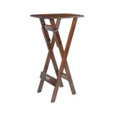 Mesa Bistrô Bar 45x54cm Dobrável Em Madeira Maciça - Imbuia - Marrom