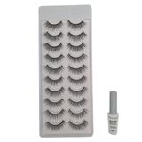 Kit Macrilan Cola Cílios Postiços+cílios 3d 10 Pares 8d002