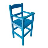 Cadeira Papinha Para Bebê Com Trava Fixa Em Madeira Maciça - Azul - Azul