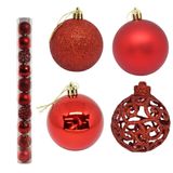 Decoracao Natal Bola 5cm 4mod.vermelha C/10un Tubo - Yangzi