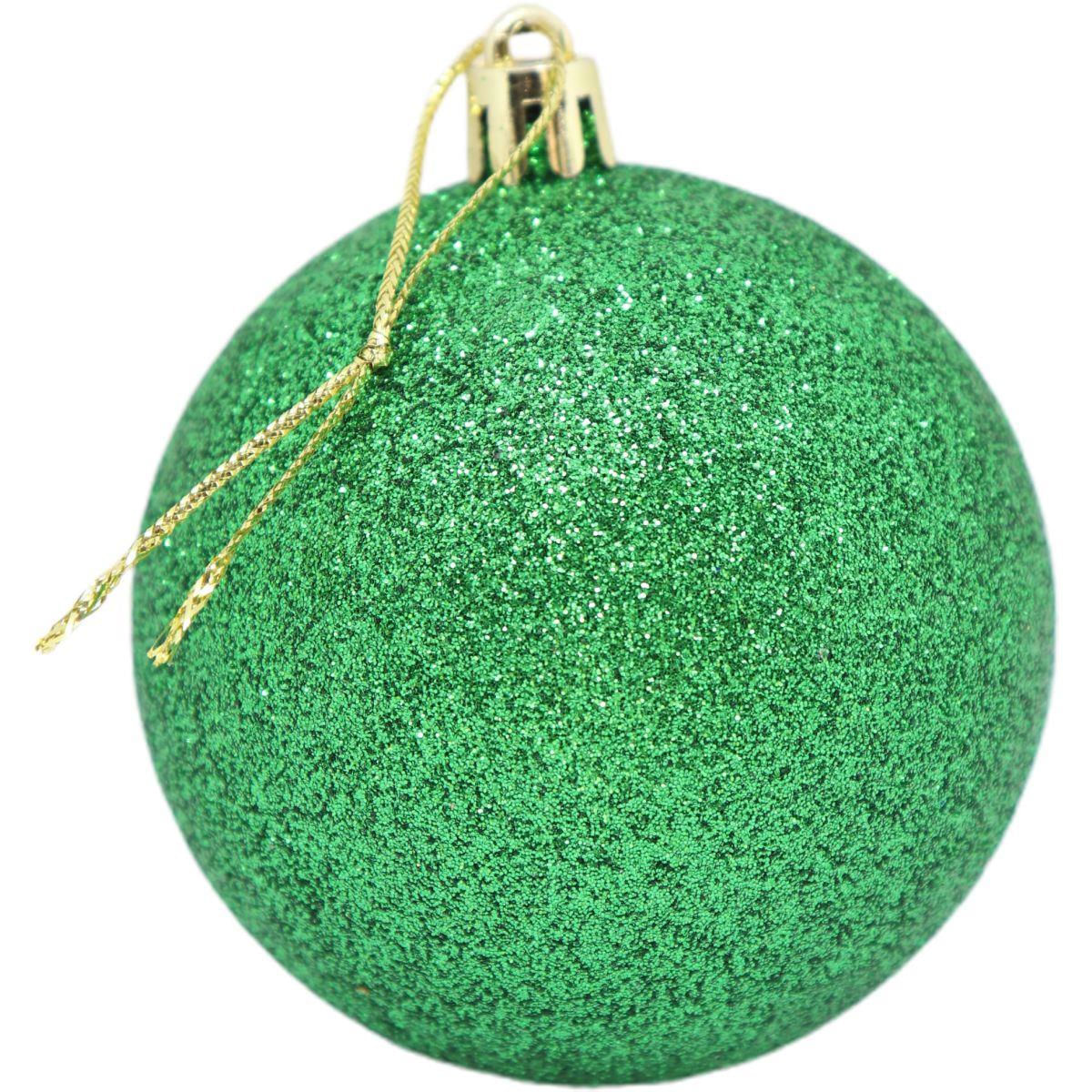 Decoracao Natal Bola 5cm Fosca/lisa/glit.verde Pct.c/06- Kit