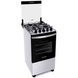 Fogão 4 Bocas Clean Mesa de Inox 2 Prateleiras Ajustáveis Automático Brastemp