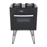 Fogão A Gás Mini Cook 2 Bocas Com Forno Preto - Venax
