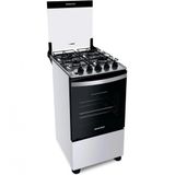 Fogão Brastemp 4 Bocas BFO4EBB com Mesa de Inox, Dupla Chama e Grades Individuais Bivolt