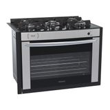 Fogão 5 Bocas de Embutir Venax Gaudi Prisma Vitreo BL Gas GLP Inox Bivolt