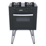 Fogão Portátil 2 Bocas Venax Mini Cook Gas GLP Preto Fosco