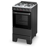 Fogão Esmaltec Ideal Pop 4 Bocas Preto com Forno Limpa Fácil