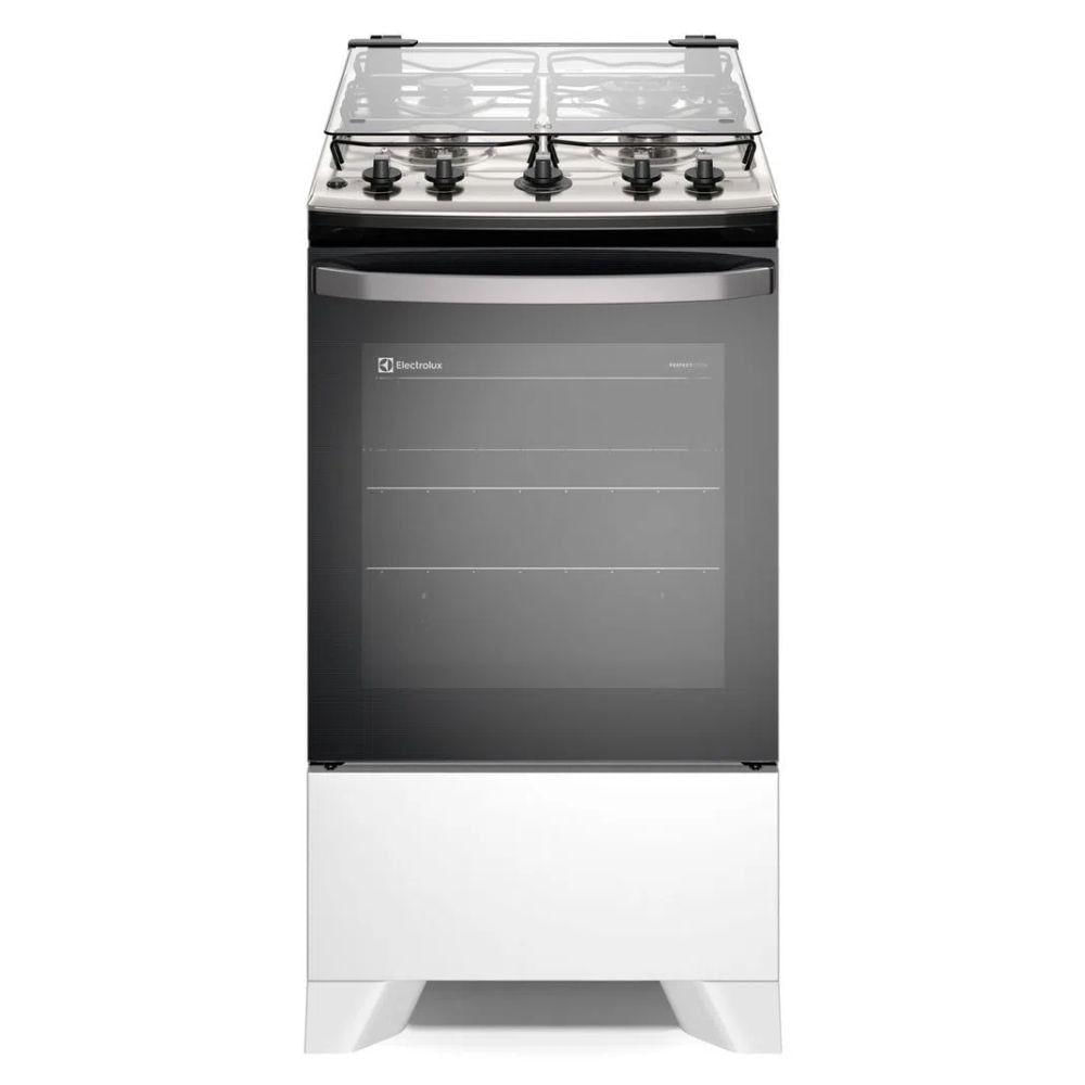 Fogão 4 Bocas De Piso Electrolux Branco Efficient Com Mesa Inox Branco Bivolt