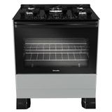 Fogão Mueller 5 Bocas Titânio Com Mesa De Vidro E Tripla Chama Mfv5bf Bivolt