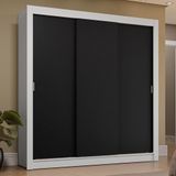 Guarda-roupa Casal 3 Portas De Correr Branco/preto Sublime Plus Madesa Branco/preto