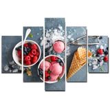 Quadros Decorativos 5 Peças Sorvete Sorveteria Decoraçao