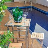 Conjunto de Mesa e 4 Cadeiras para Varanda ou Área Externa