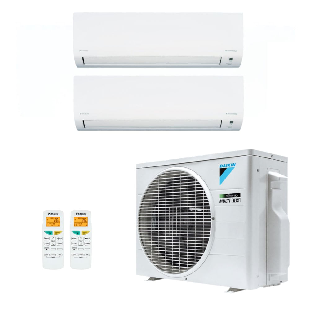 Ar-condicionado Multi Split Inverter R-32 Daikin 18.000 Btus (2x Evap Hw 12.000) Quente/frio 220v