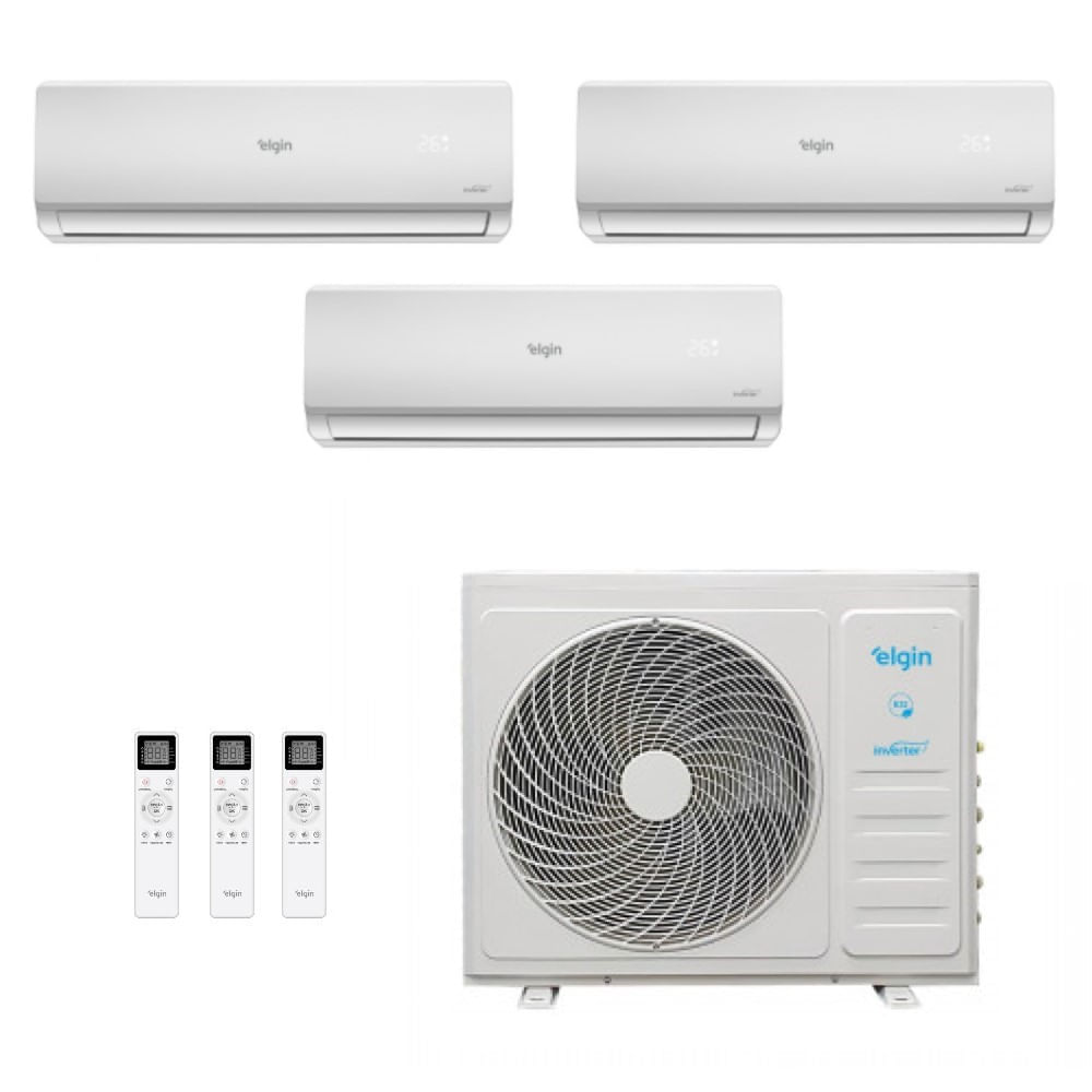 Ar-condicionado Multi Split Inverter Elgin 27.000 (3x Evap Hw 12.000) Quente/frio 220v