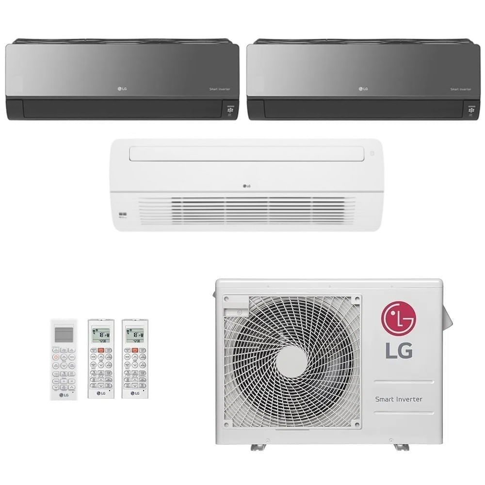 Ar-condicionado Multi Split Inverter Lg 21.000 (2x Evap Hw Artcool 9.000 + 1x Evap Cassete 1 Via 12.000) Quente/frio 220v