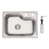 Cuba Tramontina Morgana Compact 48 Fx Aço Inox Acetinado 55x42 Cm Com Dosador De Sabão