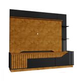 Home Theater Ripado Dallas Para Tv Até 75 Polegadas Bechara Naturalle Com Preto