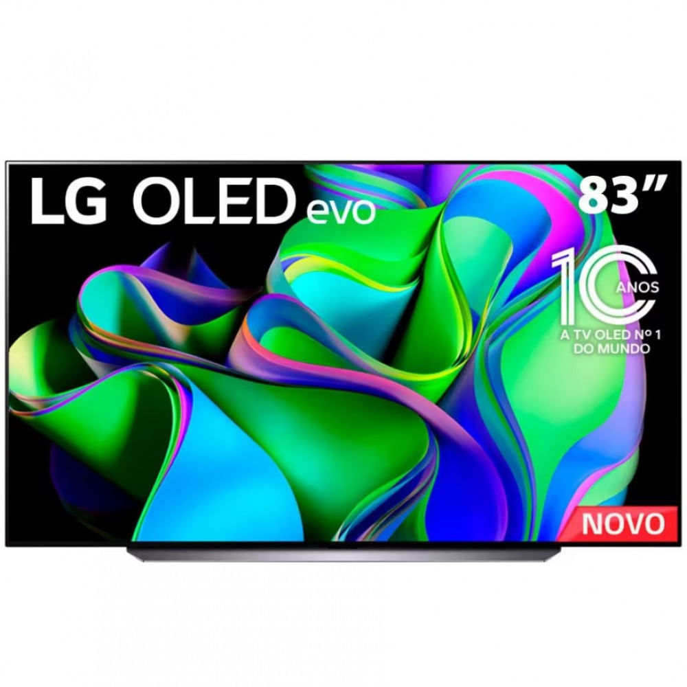 Smart TV 83 Polegadas 4K LG OLED83C3PSA Evo 120Hz, G-Sync, FreeSync, Bluetooth, ThinQ AI, Alexa, Google, 4 HDMI