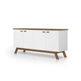 Buffet Moderno Atlanta Branco E Madeira Tebarrot