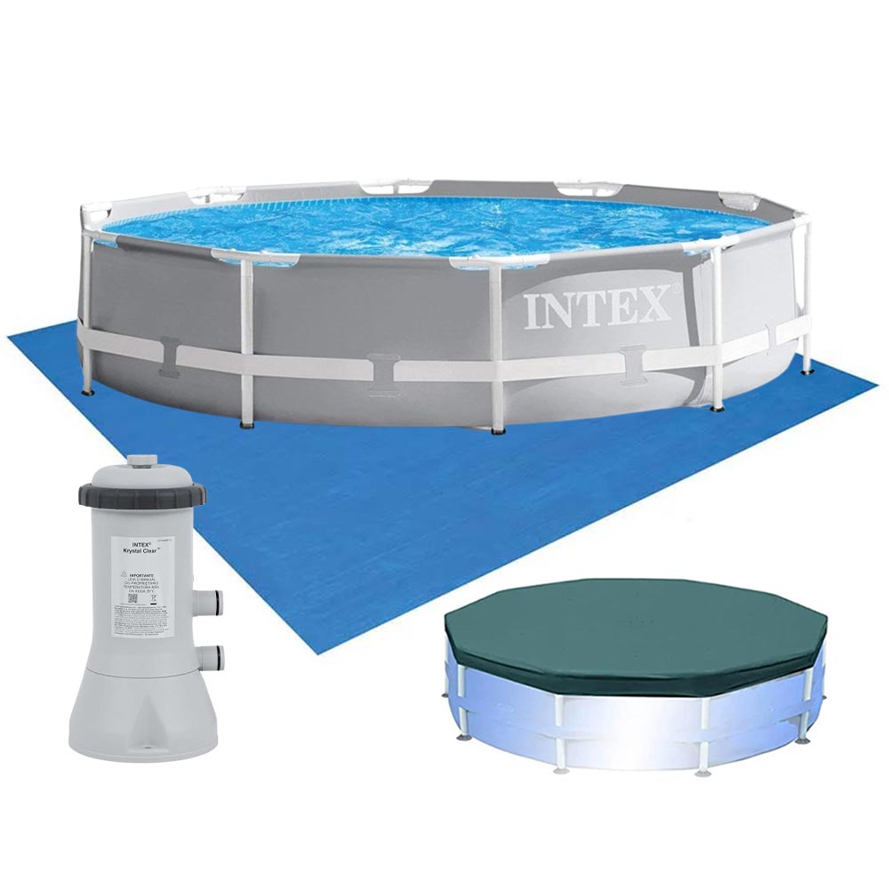 Piscina Intex 6.503 Litros Estrutural Armação Prism Com Filtro Capa E Forro