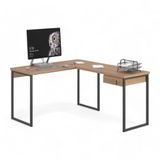 Mesa Home Office Escrivaninha L Industriale Montana Com Gaveteiro