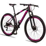 Bicicleta Aluminum Raider 24v Aro 29 Index Preto Rosa