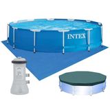 Piscina Intex 6.503 Litros Estrutural Armacao Com Filtro 110v Capa E Forro