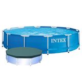 Piscina Intex 6.503 Litros Estrutural Armacao Com Capa Ferro