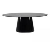 Mesa De Jantar Cone Oval 198x122 Cm Laqueada Cores Preto