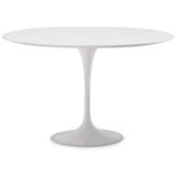 Mesa De Jantar Tulipa Saarinen Redonda 130 Cm Tampo Laqueado Cores Branco