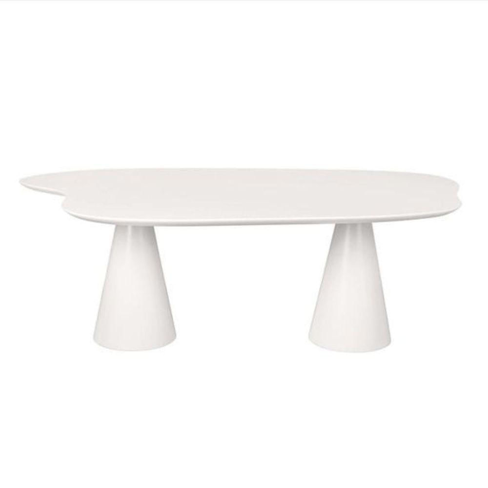 Mesa De Jantar 137x90 Cone Orgânica Nuvem Cor Branca