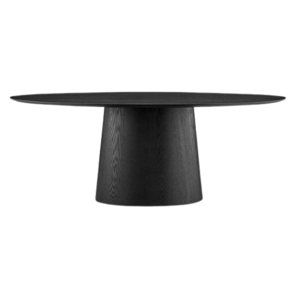 Mesa De Jantar Cone Oval 198x122 Cm Base Madeira Ébano