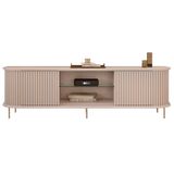 Rack Para Sala Bancada De Tv 75 Pol 218cm Ripado World D04 Off White - Mpozenato