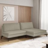 Sofá Modular 2 Lugares Com Chaise 200cm Calla Cabecasa Madeiramadeira Bege Mescla