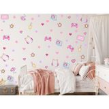 Adesivo Parede Infantil Gamer Meninas Games Rosa
