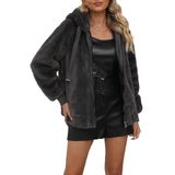 Casaco De Pele Sintética Bellivera 171/2014 Para Mulheres, Cinza De Inverno, S