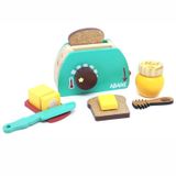 Kit Torradeira De Madeira - Comidinha De Brinquedo - 8 Peças