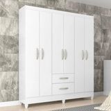 Guarda-roupa Casal Brasília 6 Portas 2 Gavetas 3375 Atualle Branco