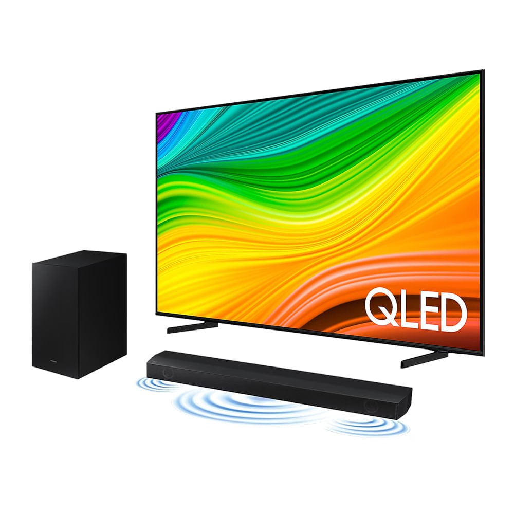 Smart Big Tv 75&quot; Qled 4k 75q60d 2024 + Soundbar Hw-b550 Combo