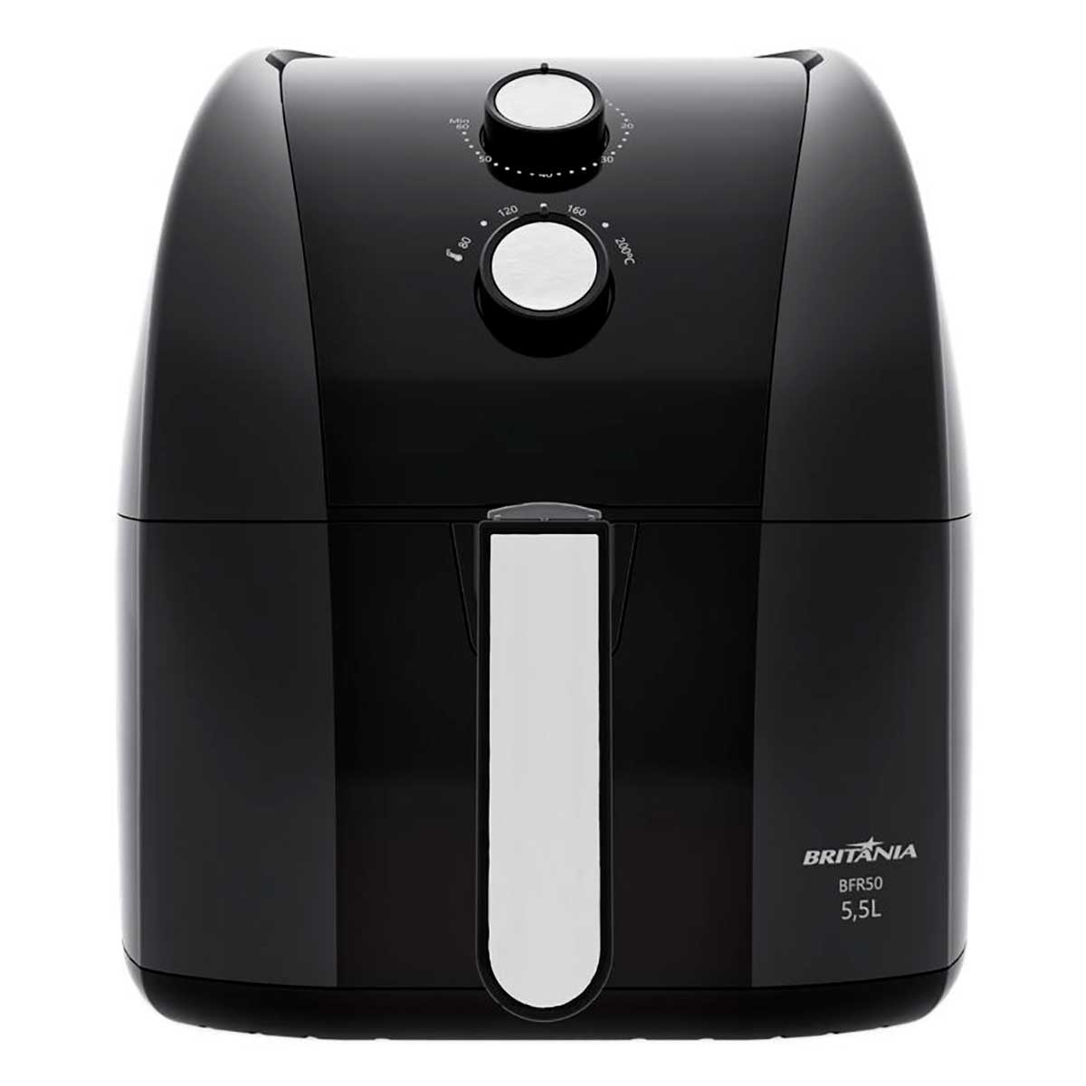 Fritadeira Elétrica Sem Óleo Air Fryer Britânia 5.5L 1500W BFR50 Redstone Preto com Inox 127V