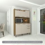 Cozinha Compacta 6 Portas E 2 Gavetas Com Tampo Luciane Móveis Carvalho Cinnamon
