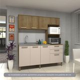 Cozinha Compacta 8 Portas E 2 Gavetas Luciane Móveis Carvalho Avelã Cinnamon